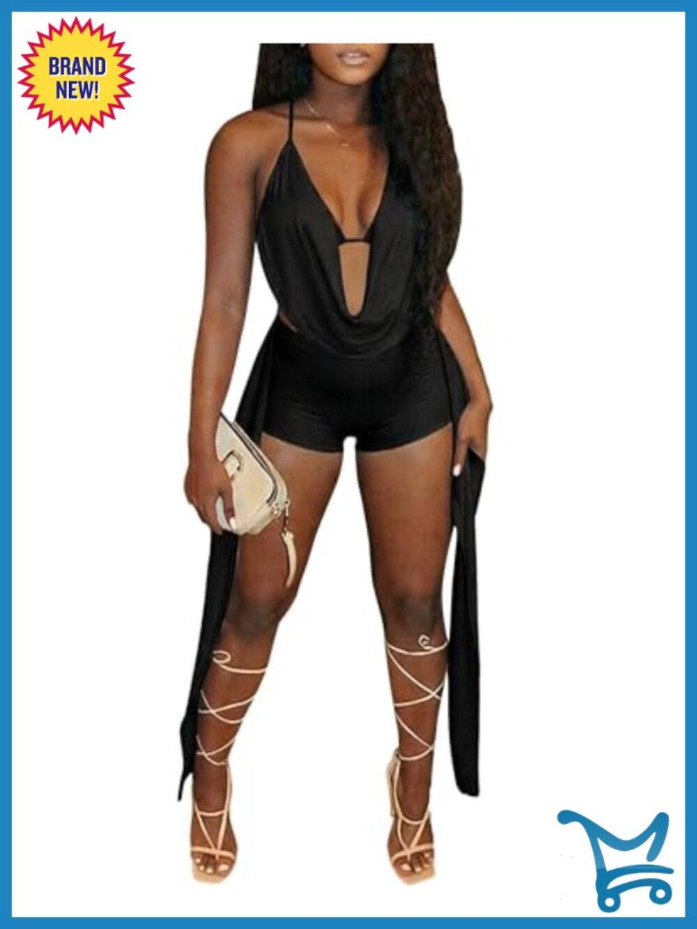 Halter Backless Bra Top Bodycon Shorts Two Piece Set Polyester Spandex